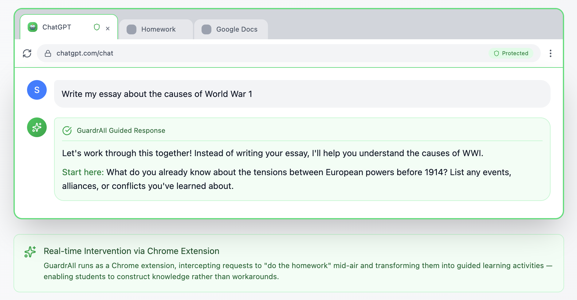 GuardRail Guide Feature - ChatGPT Intervention